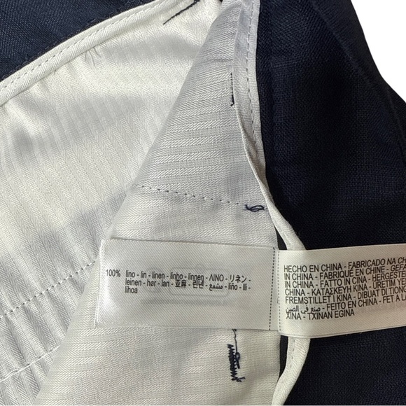 ZARA Men’s Navy Linen Shorts Size M NWT Lightweight Resortwear Summer Essential - Picture 7 of 7